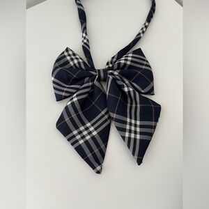 Blue Plaid Bow Neck Tie Schoolgirl Halloween Cosplay Academia